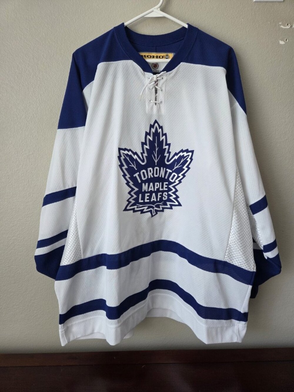 Vintage KOHO Toronto Maple Leafs NHL Jersey Mens XL White Lace Up Made In Canada
